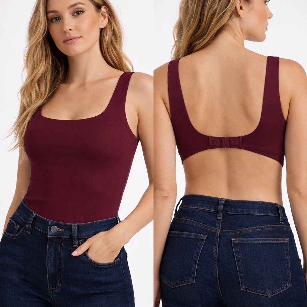 Free People Intimately FP Bodysuit XL Plum Acai Stretch Tank NWT
